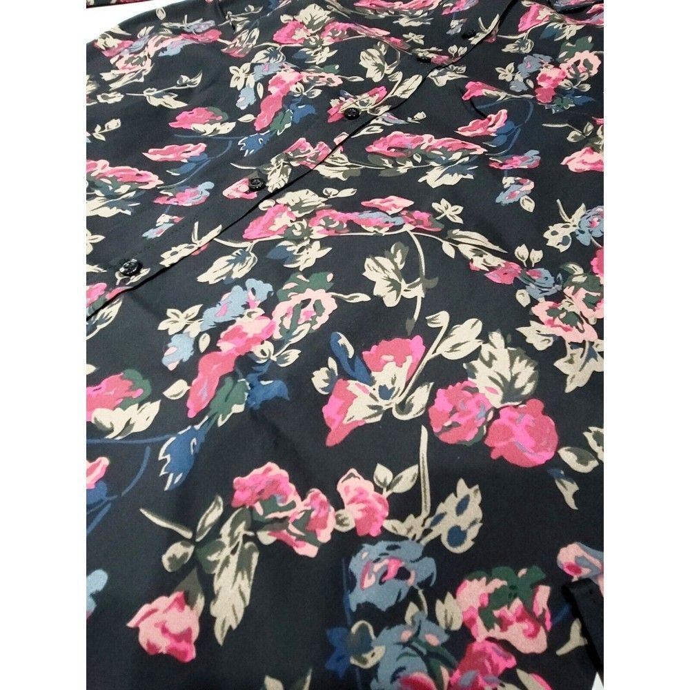 CHAPS Women's Size M Easy Care Button Up No Iron Stretch Modal Floral Blouse - Picture 4 of 16
